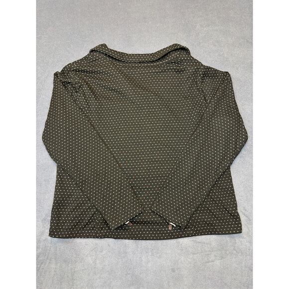 Christopher Banks Black Mini Polka Dot Zip Front Moto Jacket Women's Size XL - Picture 12 of 12